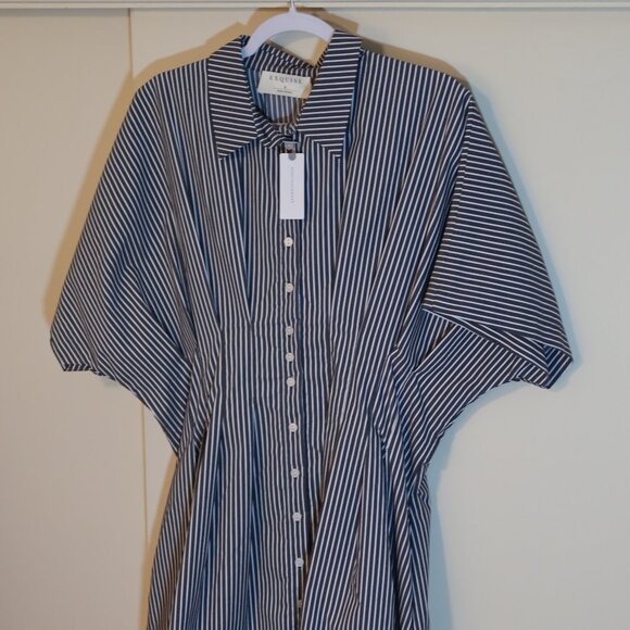 Exquise Gray Striped Dress (Anthropologie) - Picture 4 of 15